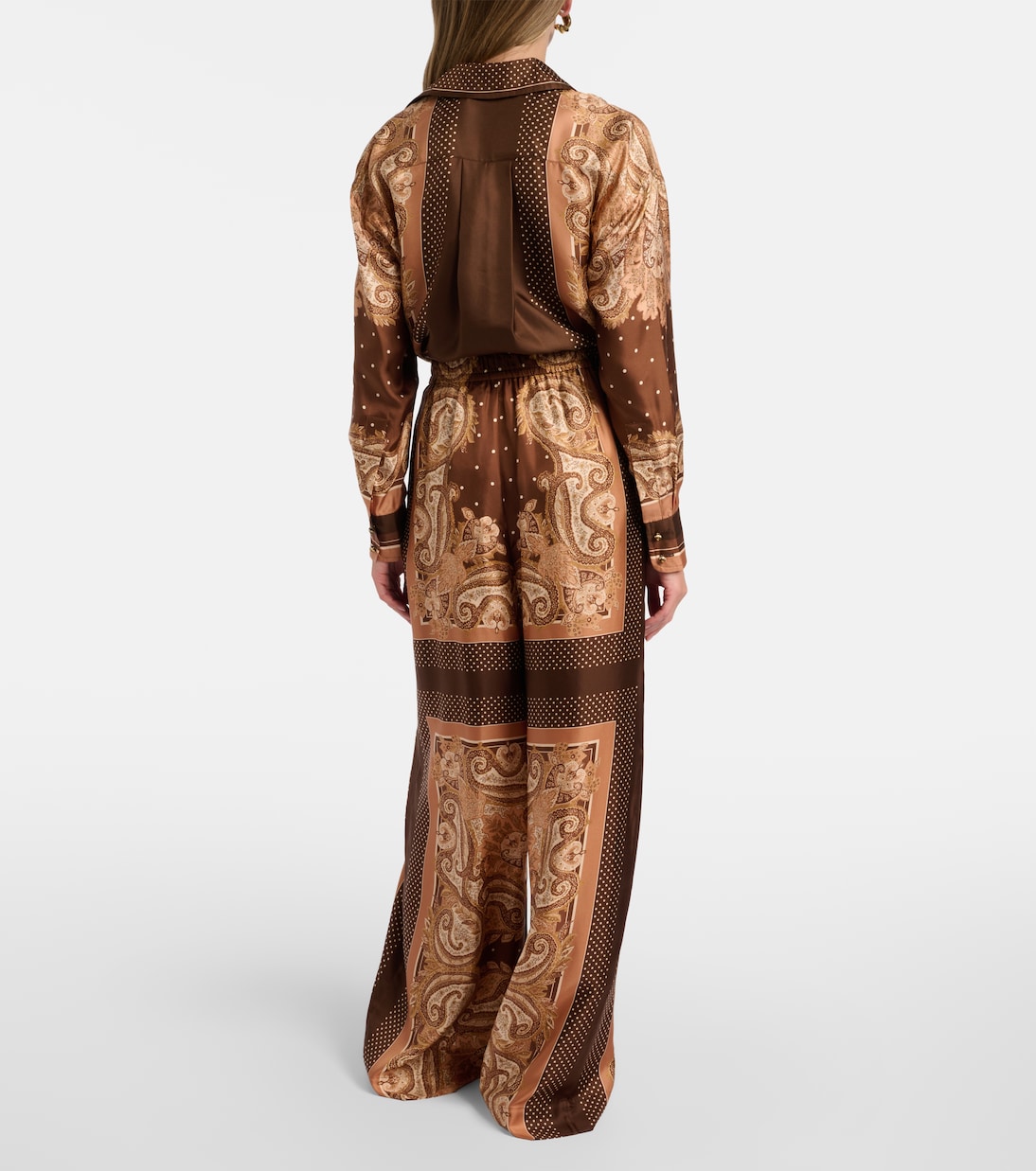Pantaloni Luna in seta con stampa paisley | Zimmermann