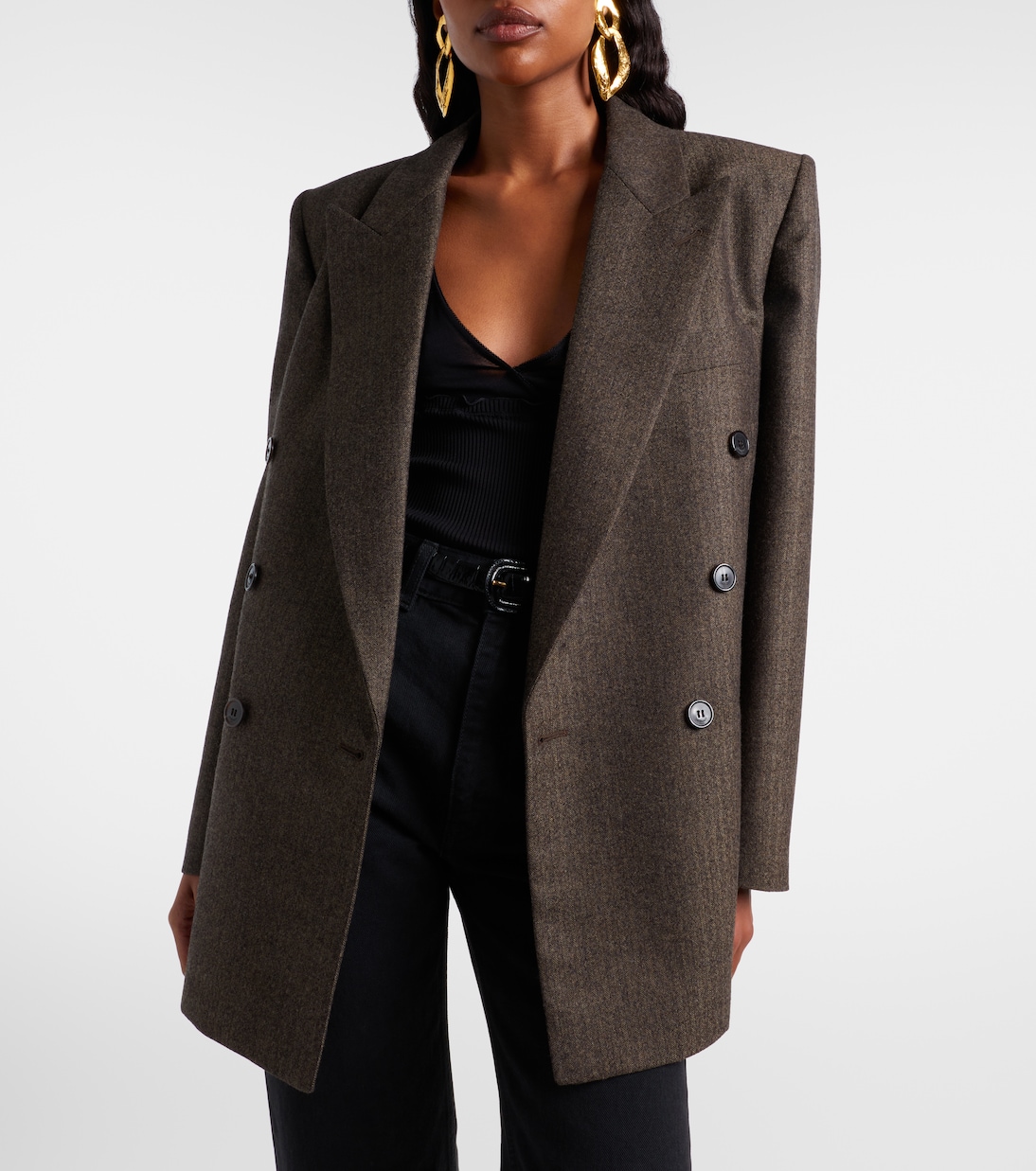 Blazer aus Wolle mit Fischgrätmuster | Saint Laurent