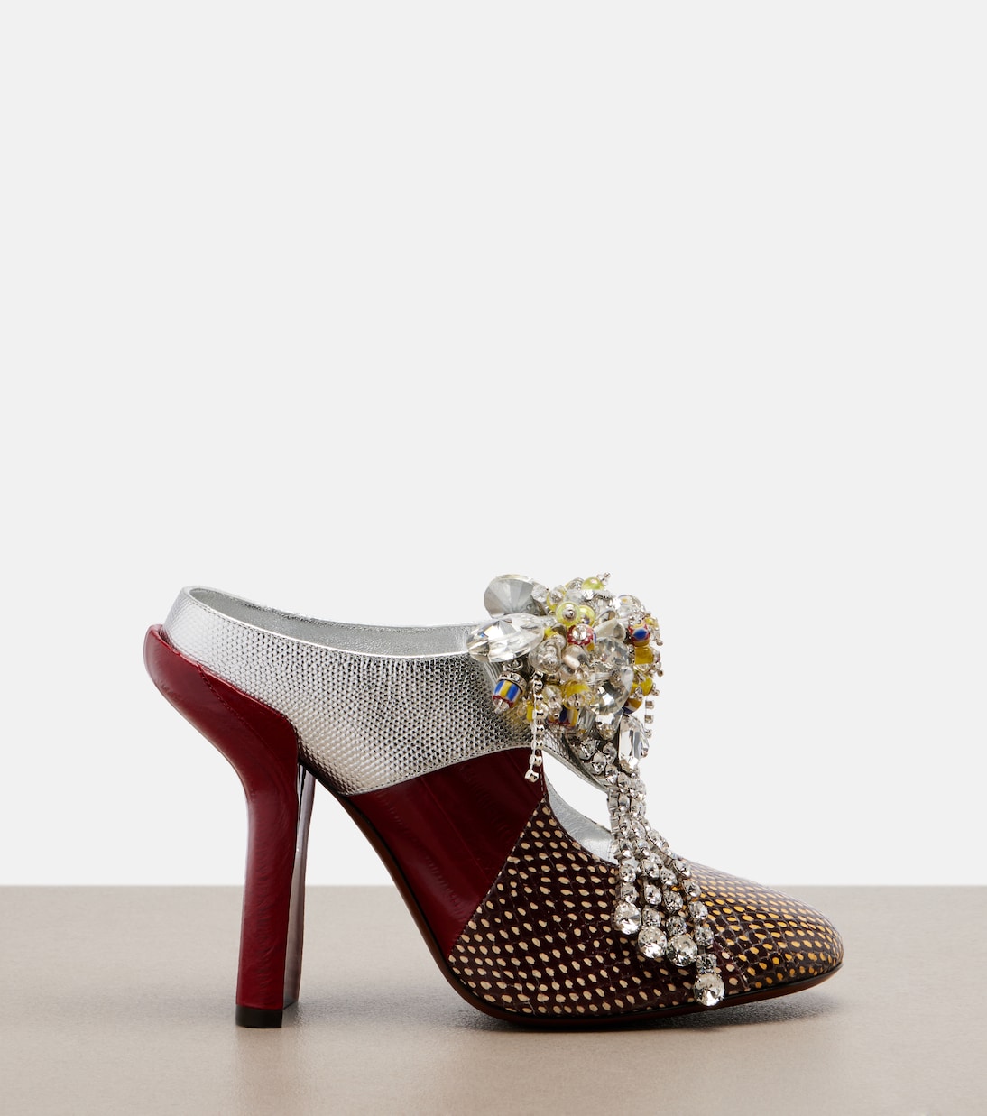 Embellished patchwork leather mules | Dries Van Noten