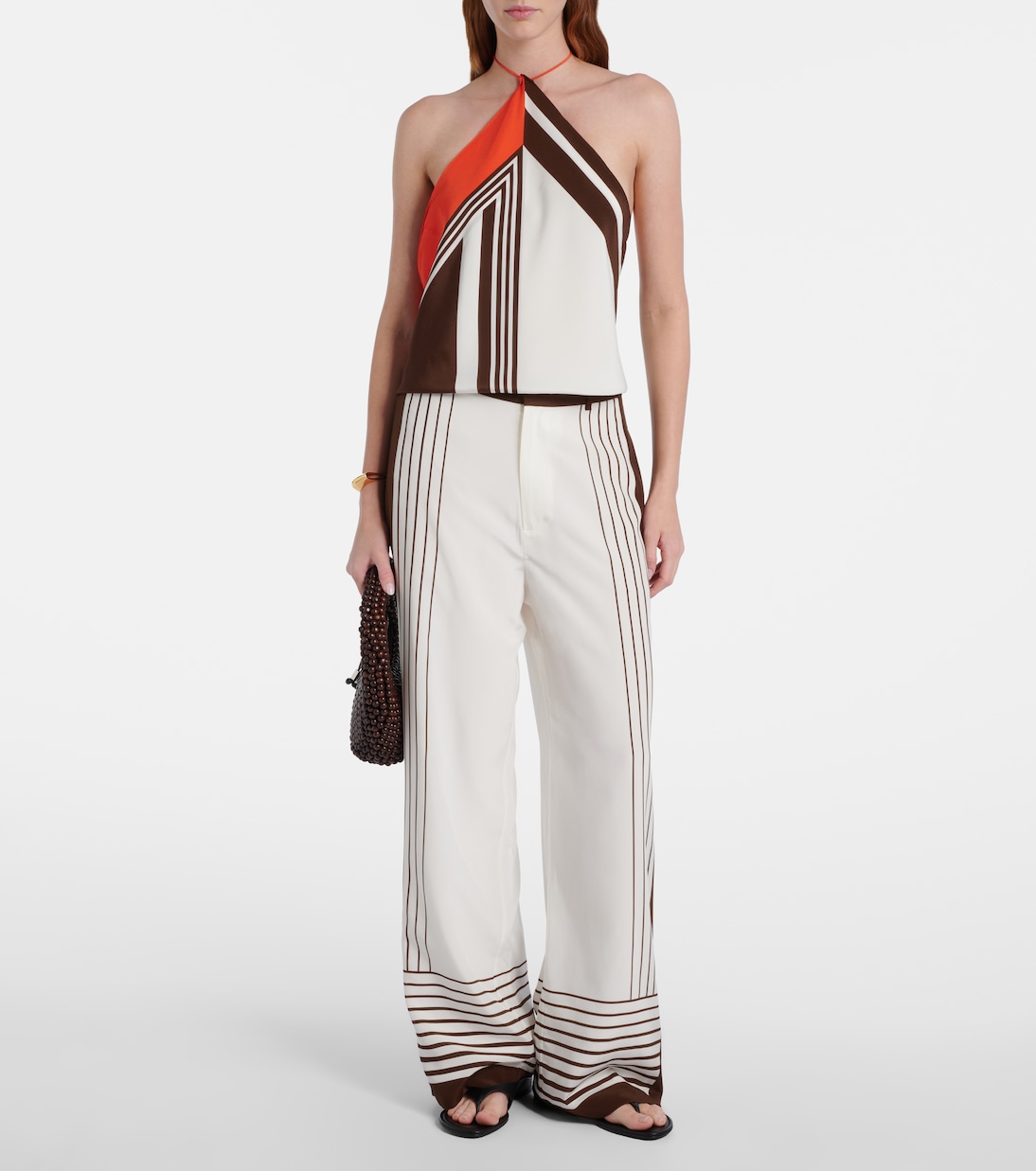 Destino striped silk wide-leg pants | SIR