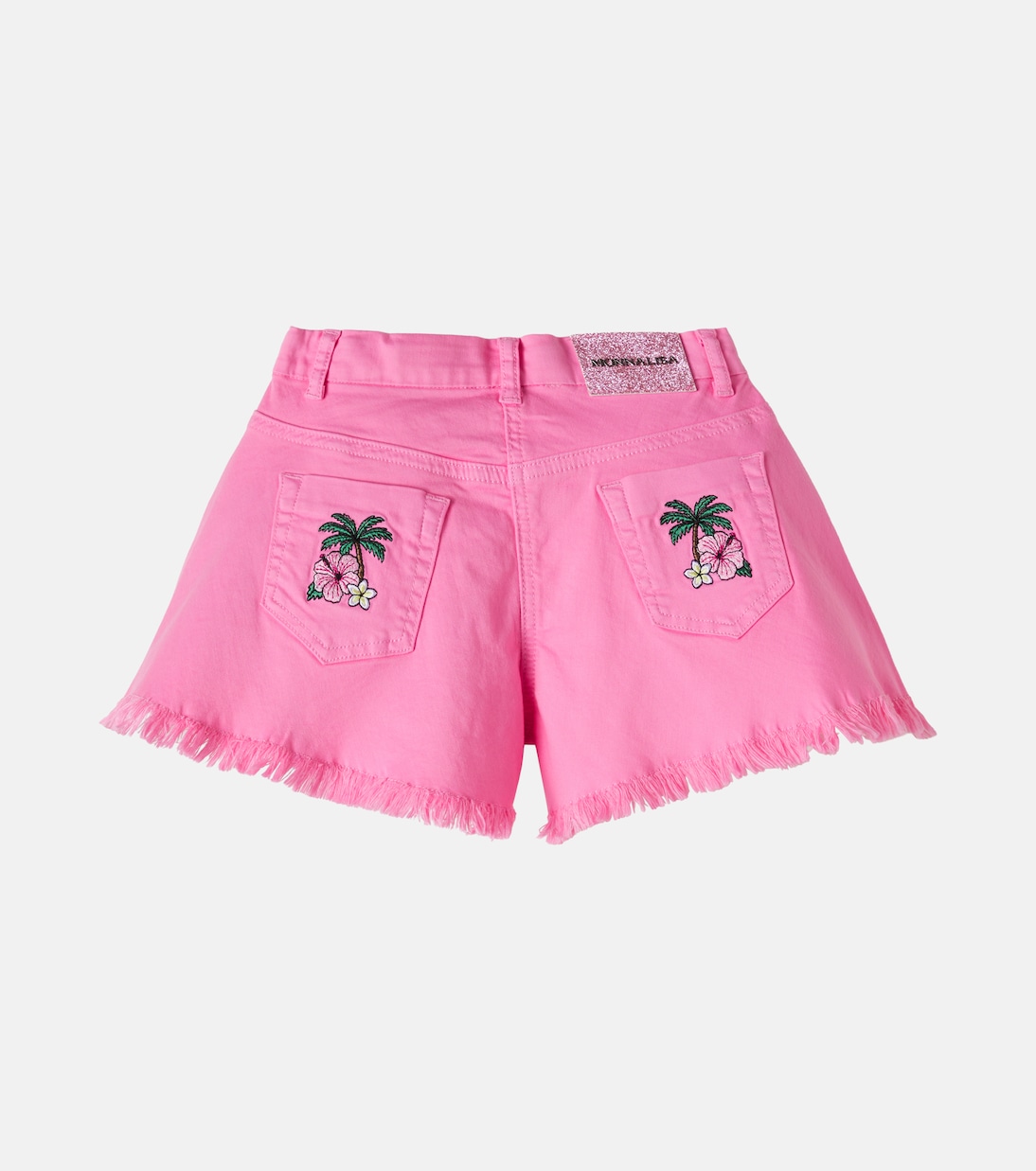 Patch-appliqué denim shorts | Monnalisa