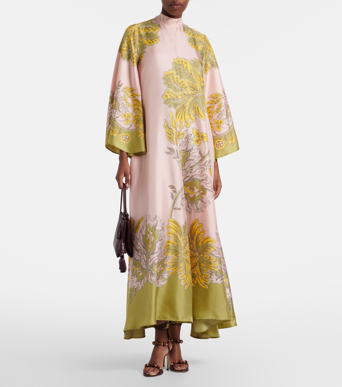 Magnifico floral silk twill maxi dress | La DoubleJ