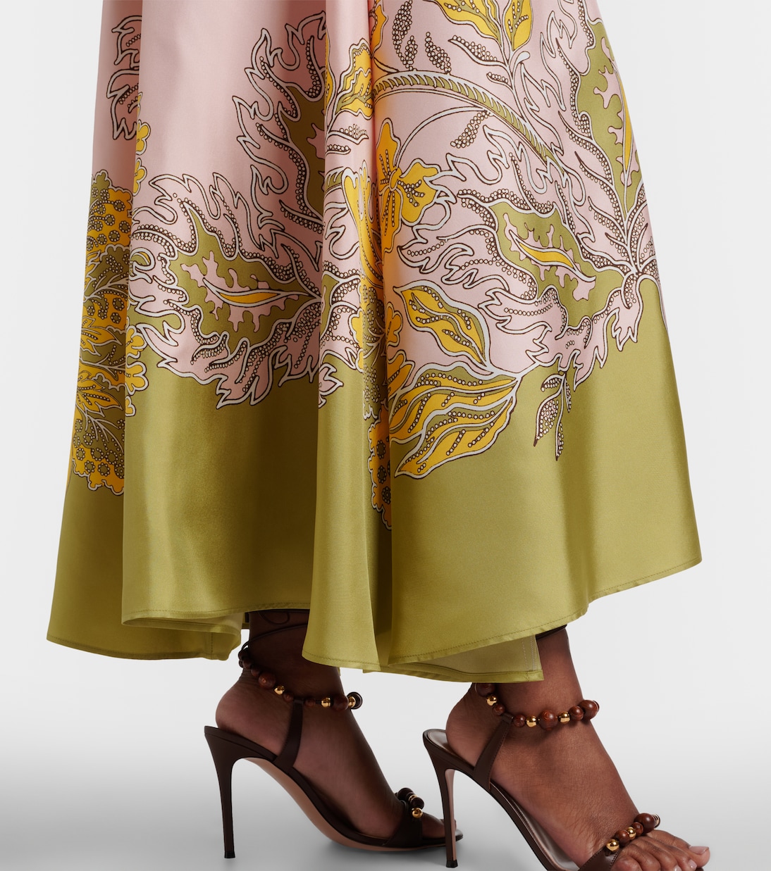 Magnifico floral silk twill maxi dress | La DoubleJ
