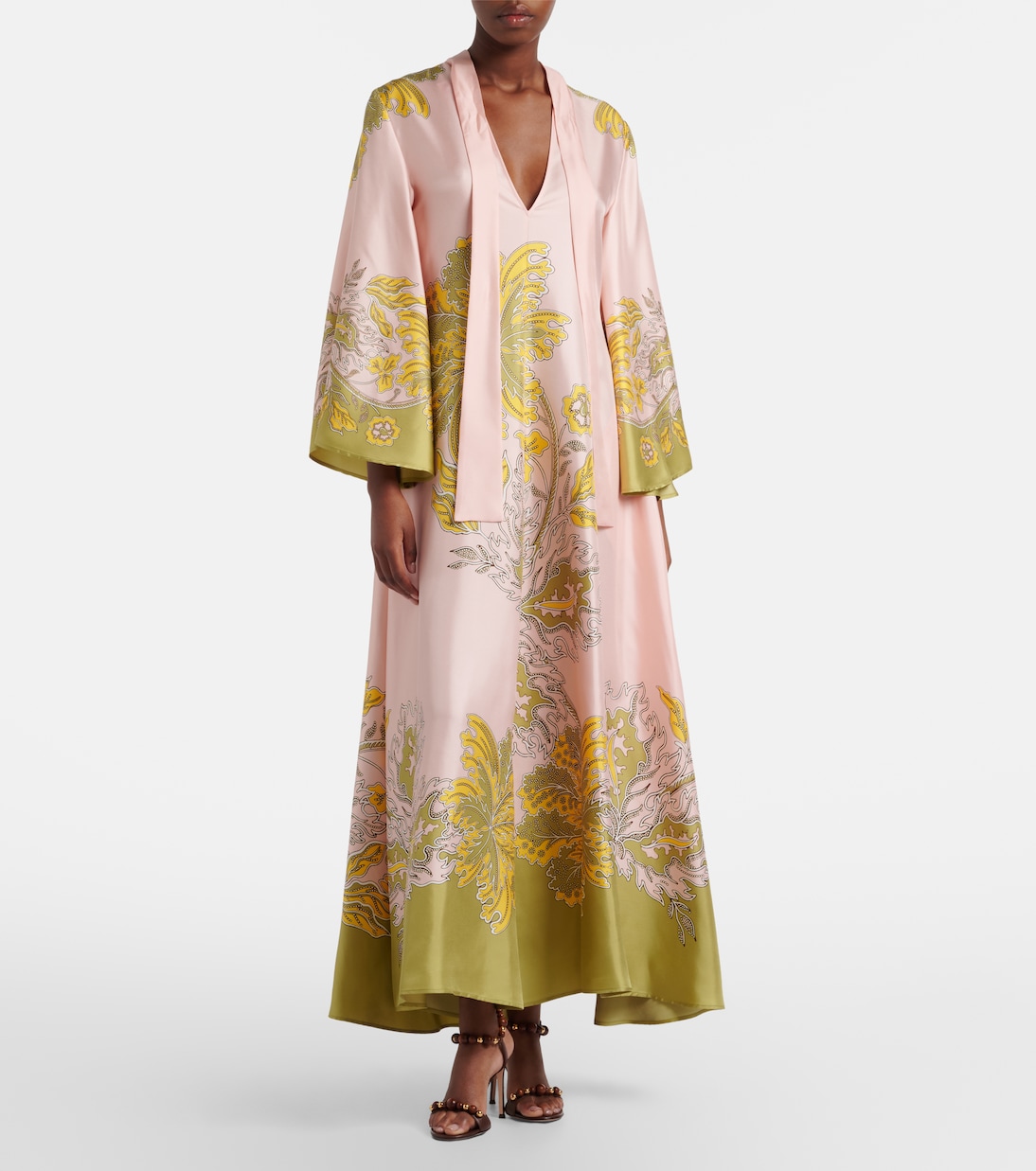 Magnifico floral silk twill maxi dress | La DoubleJ