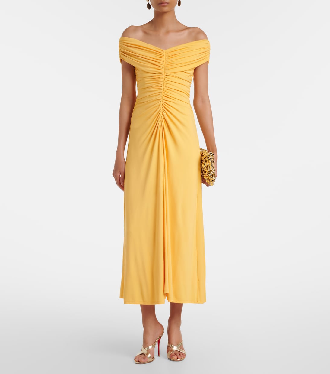 Sheyda ruched jersey midi dress | Simkhai