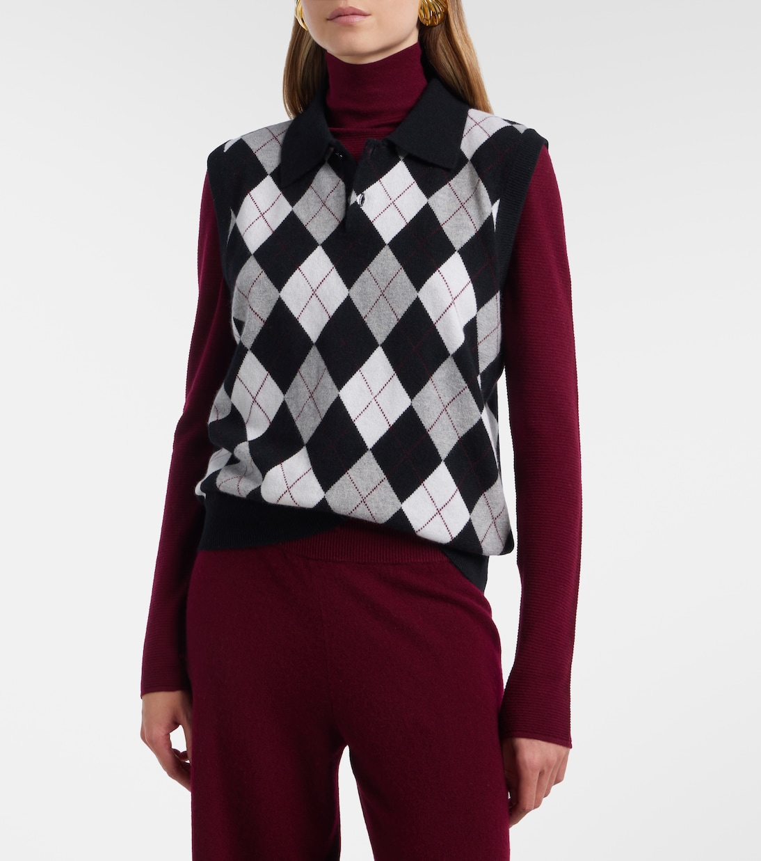 Anwen argyle cashmere sweater vest | Lisa Yang