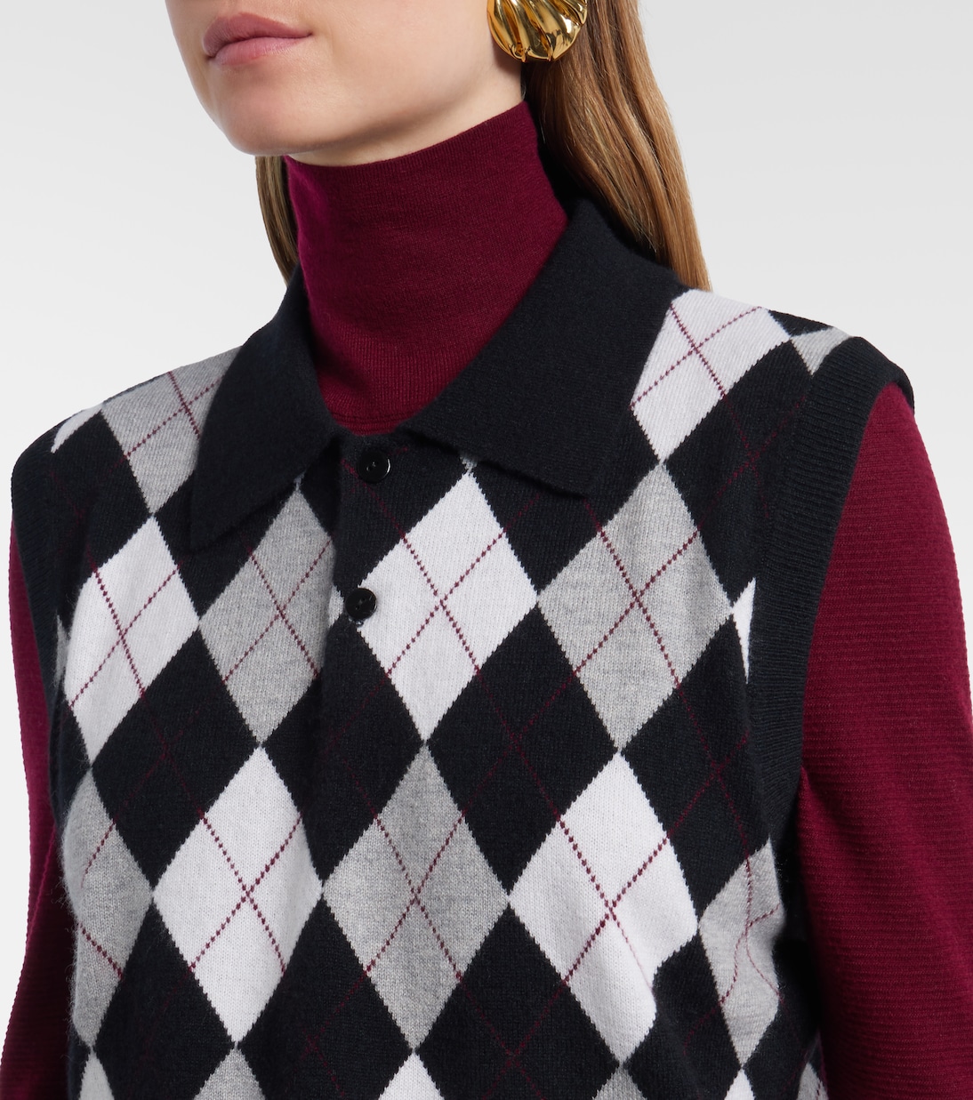 Anwen argyle cashmere sweater vest | Lisa Yang