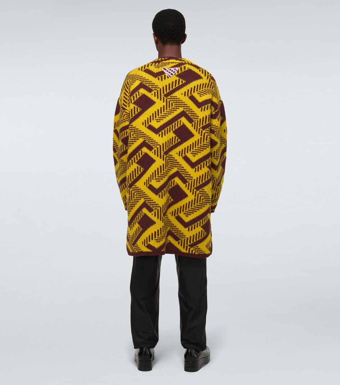 V-neck jacquard wool sweater | Prada