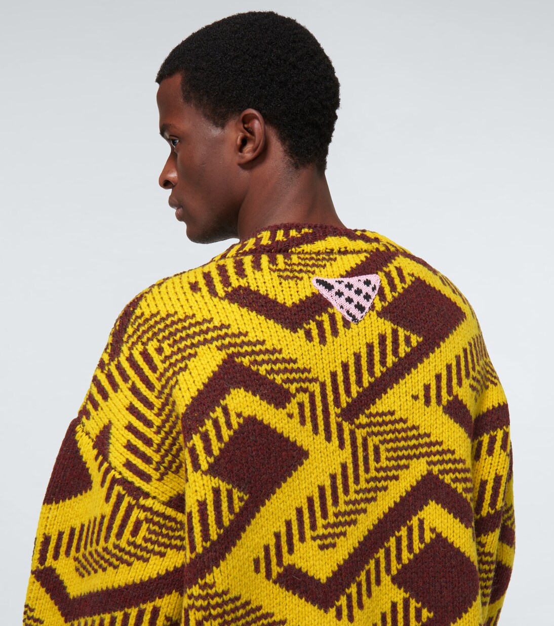 V-neck jacquard wool sweater | Prada