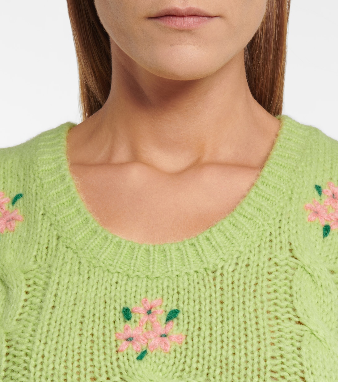 Pull raccourci en laine d'alpaga mélangée | Alessandra Rich