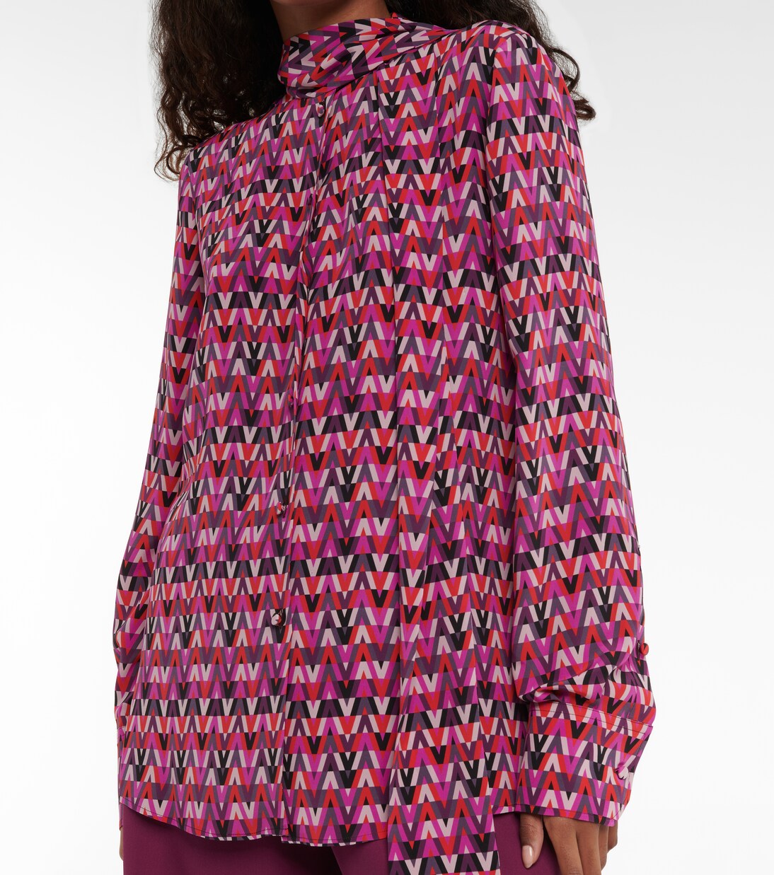 Printed silk crêpe de chine blouse | Valentino