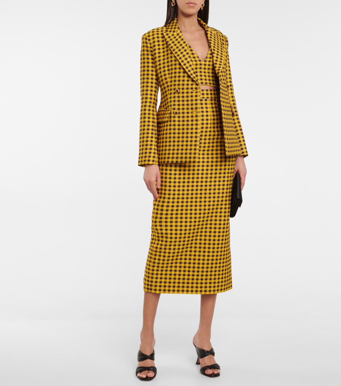 Joice gingham cloque crop top | Emilia Wickstead