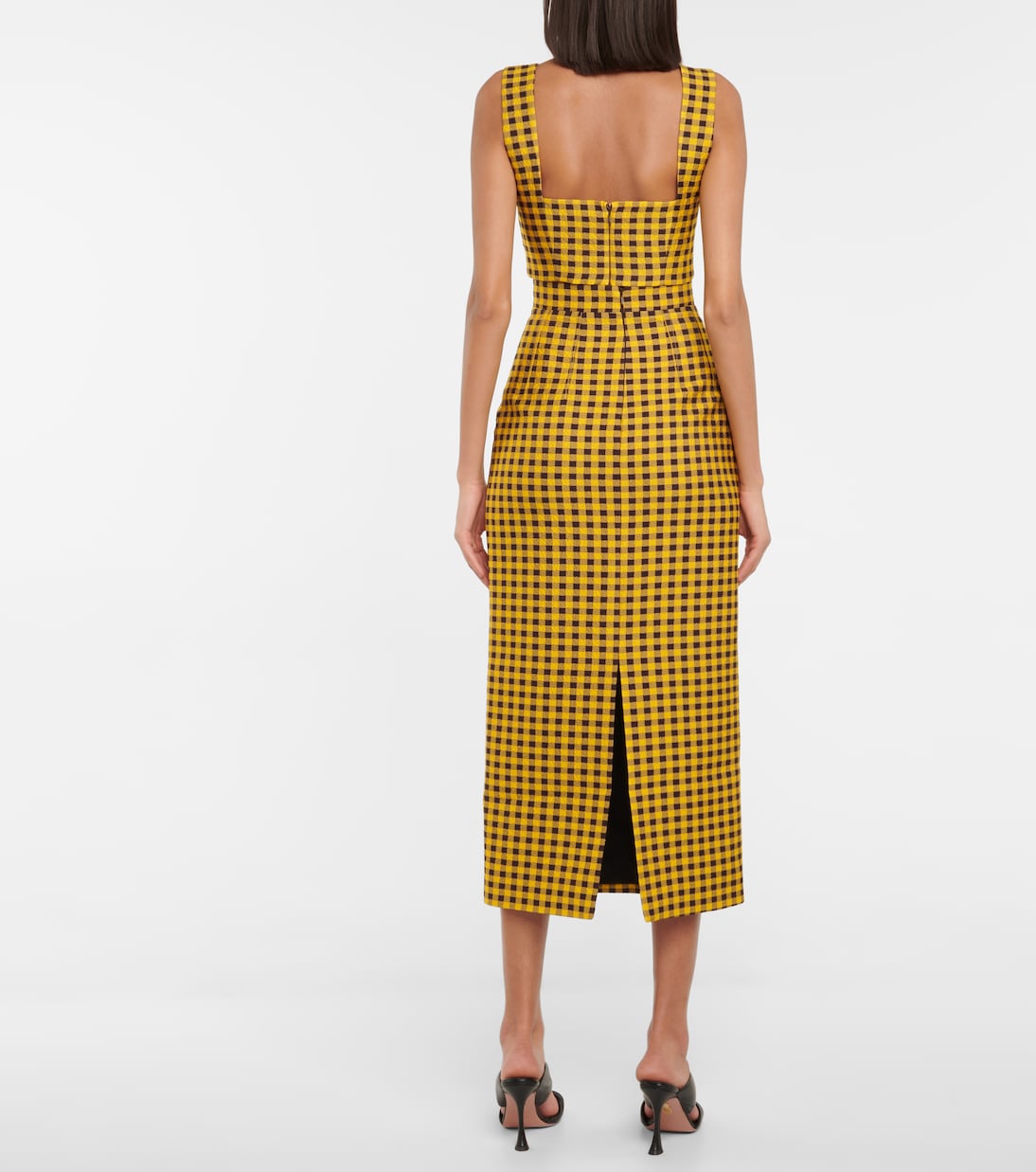 Joice gingham cloque crop top | Emilia Wickstead