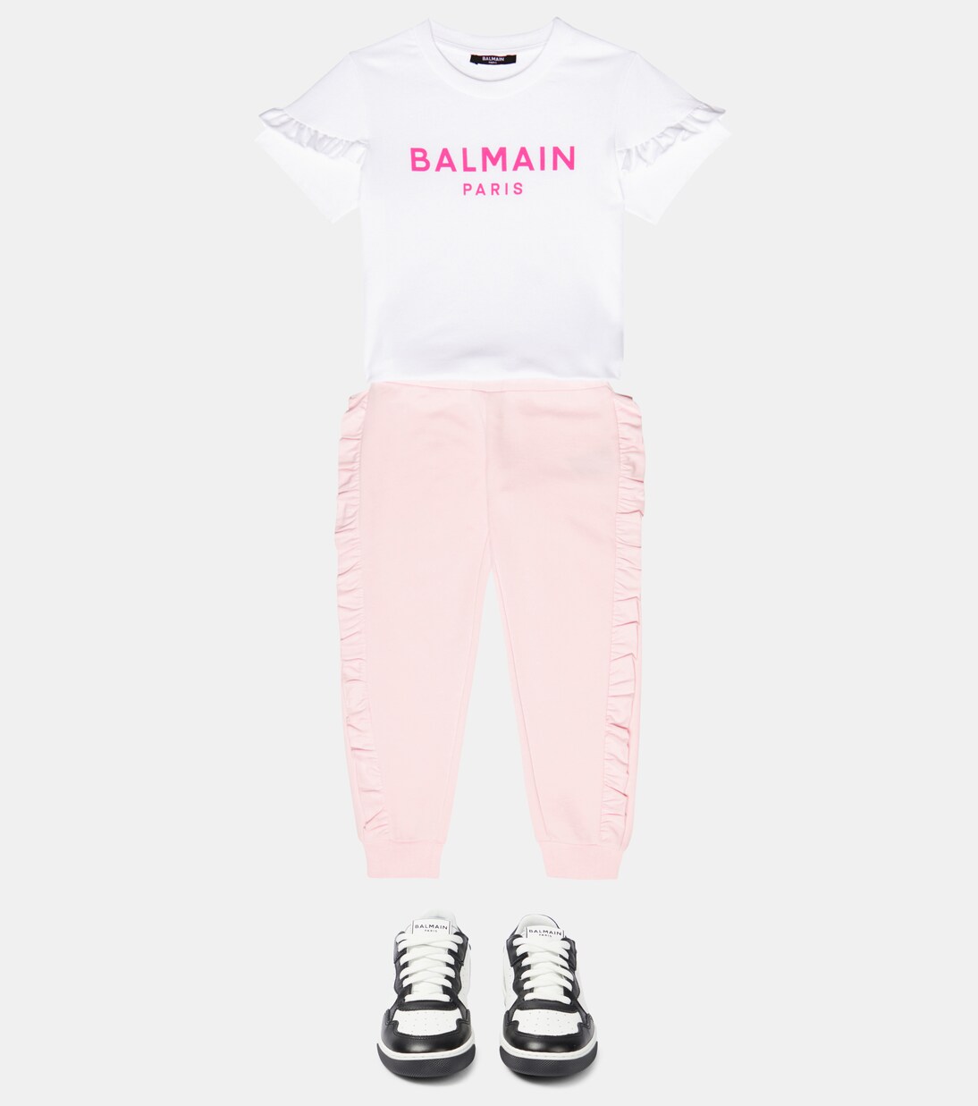 Ruffled cotton sweatpants | Balmain Kids