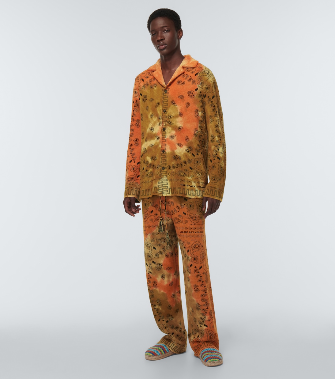 Bandana Piquet jacquard cotton pants | Alanui