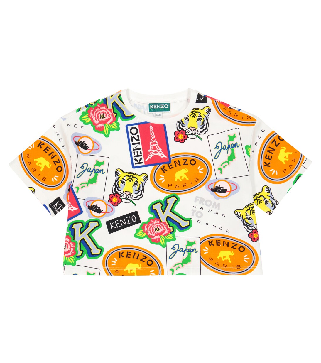 Printed cotton-blend T-shirt | Kenzo Kids