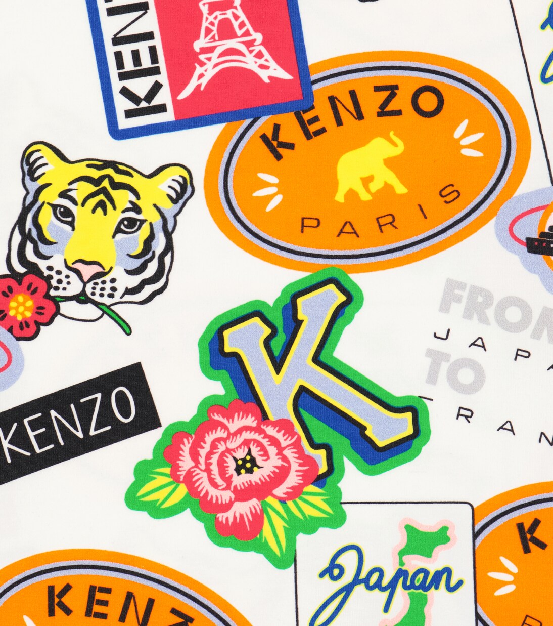 Printed cotton-blend T-shirt | Kenzo Kids