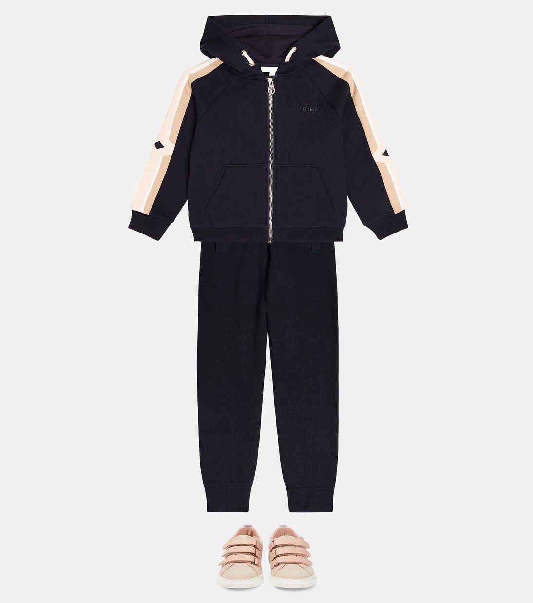 Sweat-shirt à capuche en coton à logo | Chloé Kids