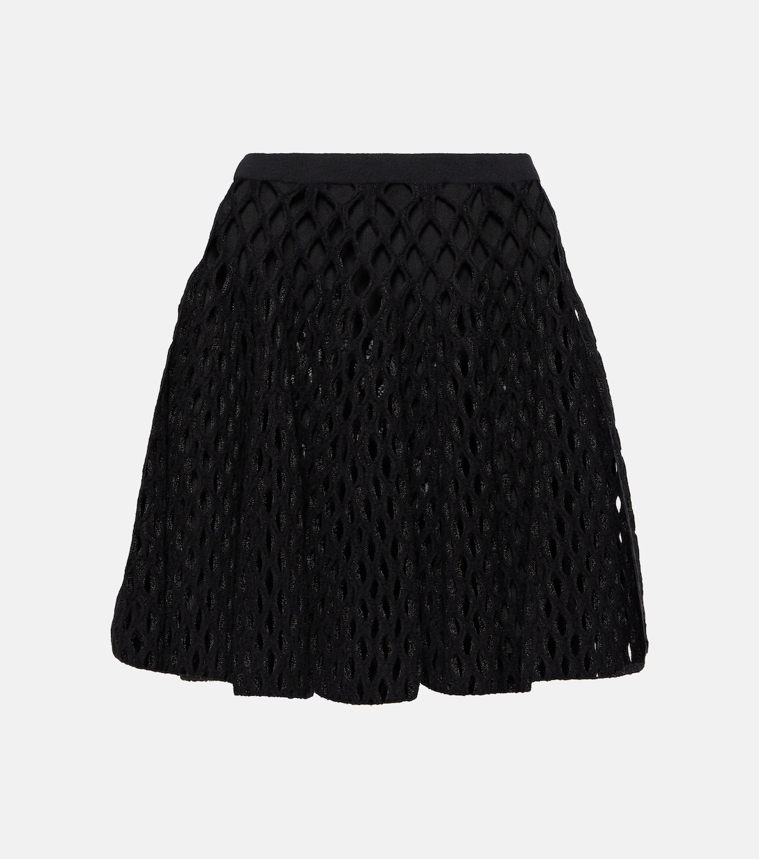 High-rise wool-blend open-knit miniskirt | Alaïa