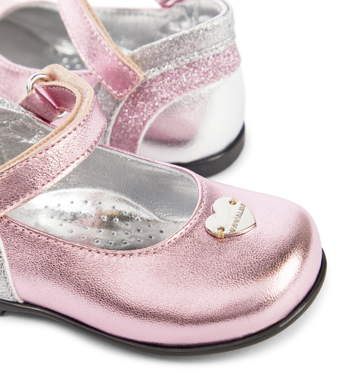 Baby Schuhe aus Metallic-Leder | Monnalisa