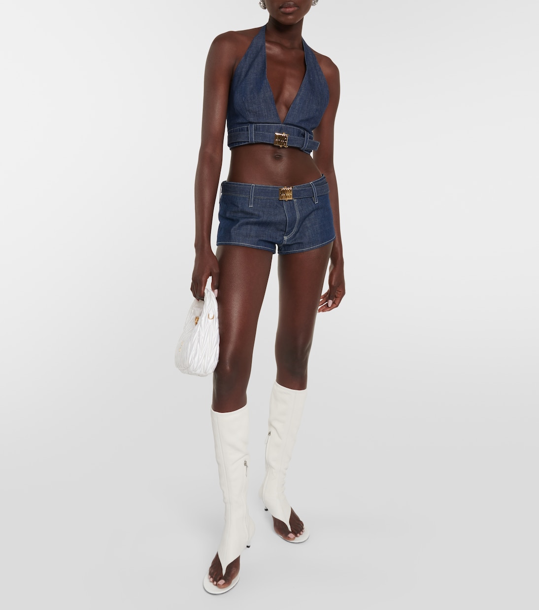 Low-Rise Jeansshorts | Miu Miu