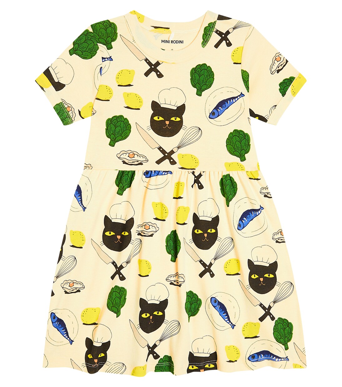 Printed cotton jersey dress | Mini Rodini