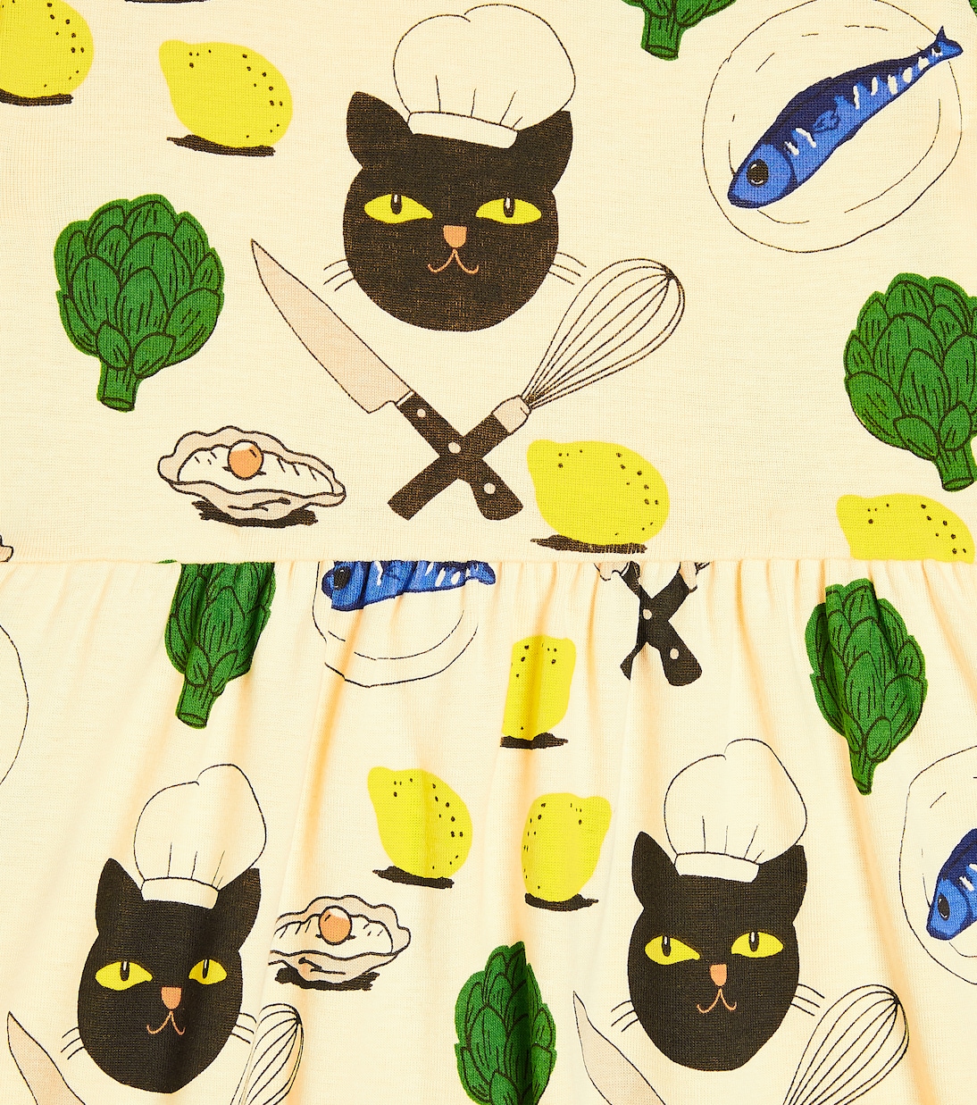 Printed cotton jersey dress | Mini Rodini