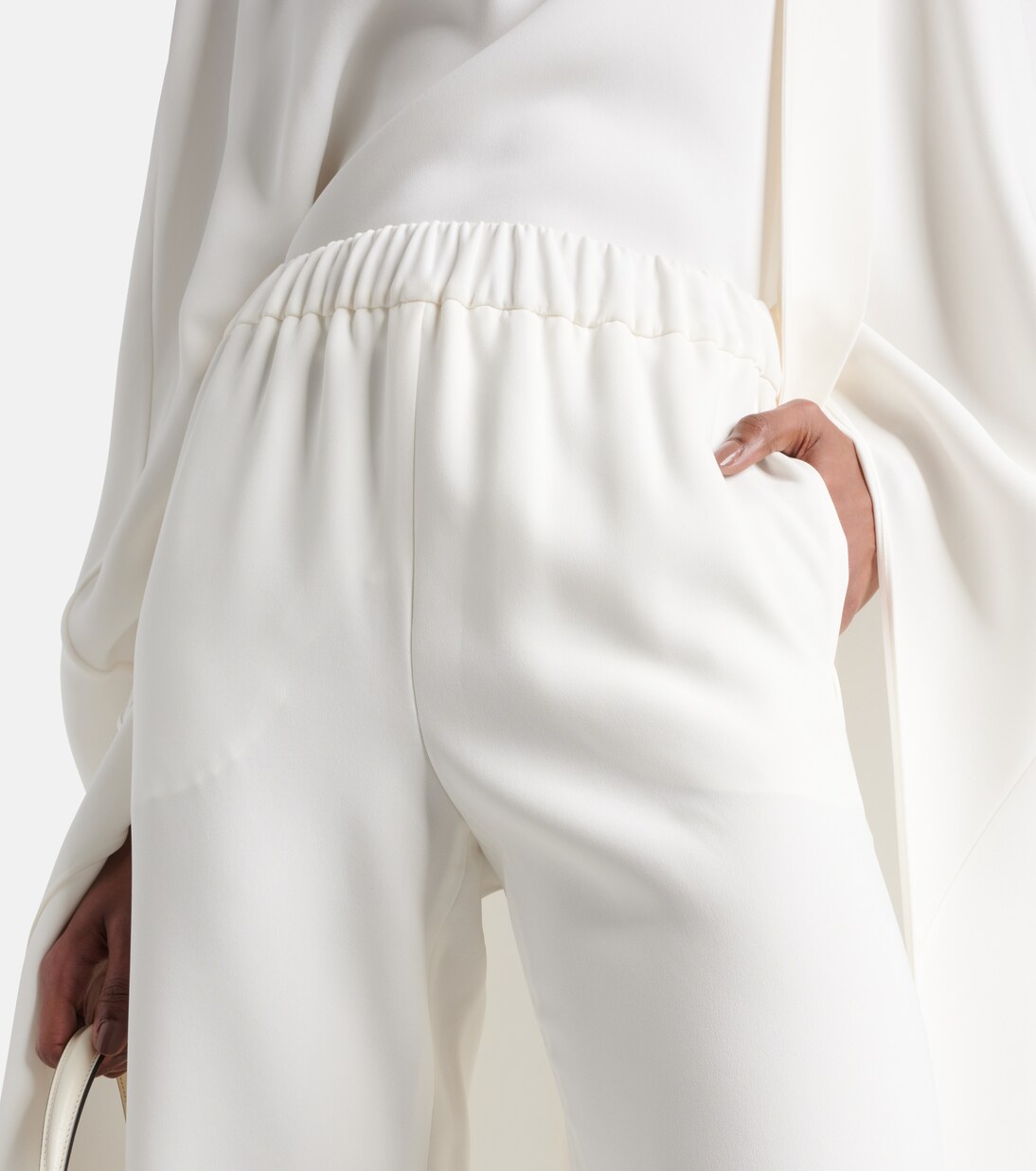 Weite High-Rise-Hose aus Seide | Valentino