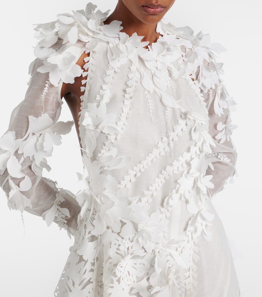 Tranquillity linen and silk organza midi dress | Zimmermann