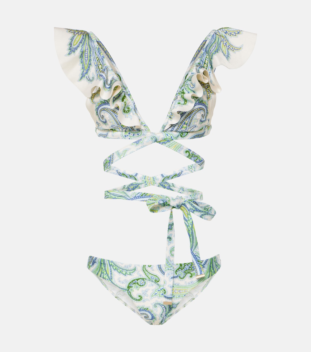 Ottie ruffled paisley bikini | Zimmermann