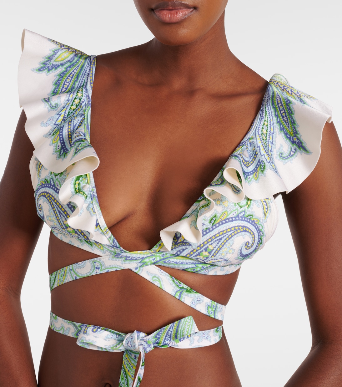 Ottie ruffled paisley bikini | Zimmermann