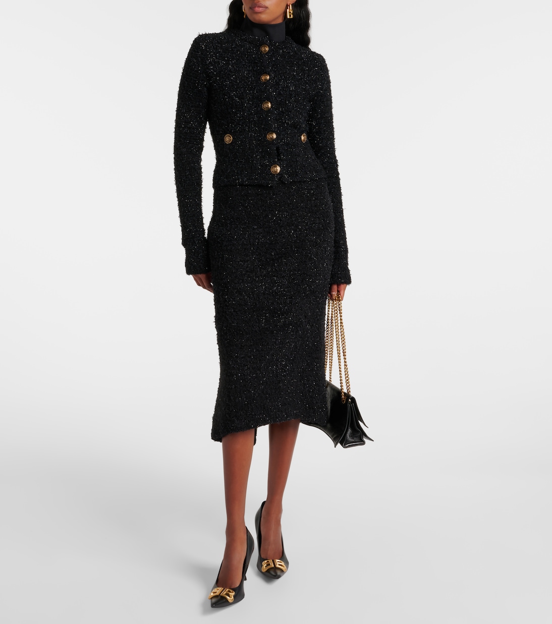 Cropped-Cardigan aus Tweed | Balenciaga