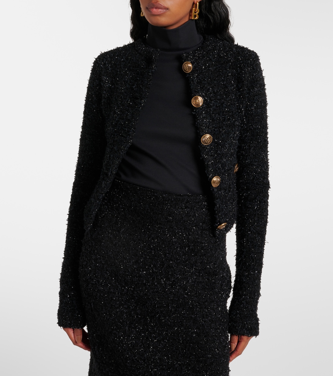 Cropped-Cardigan aus Tweed | Balenciaga