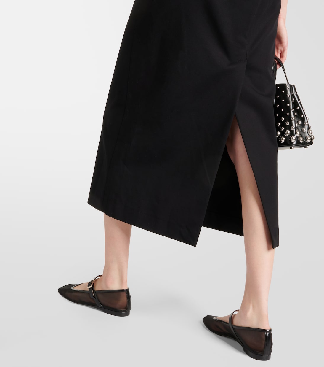 Low-rise cotton-blend midi skirt | Vince