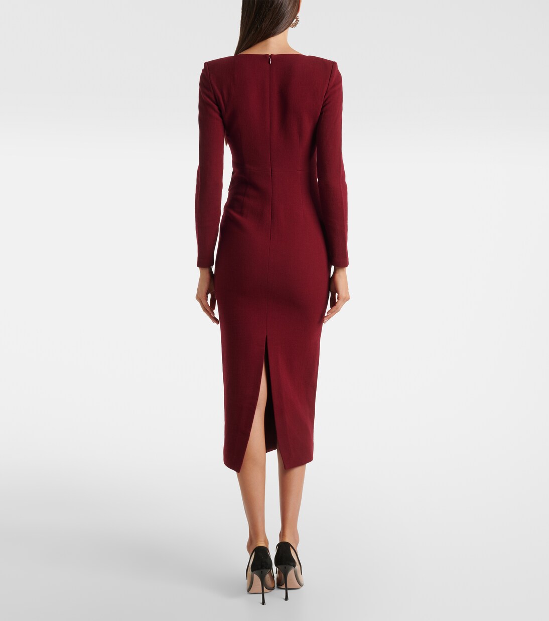 Robe midi en crêpe de laine à fleurs | Roland Mouret