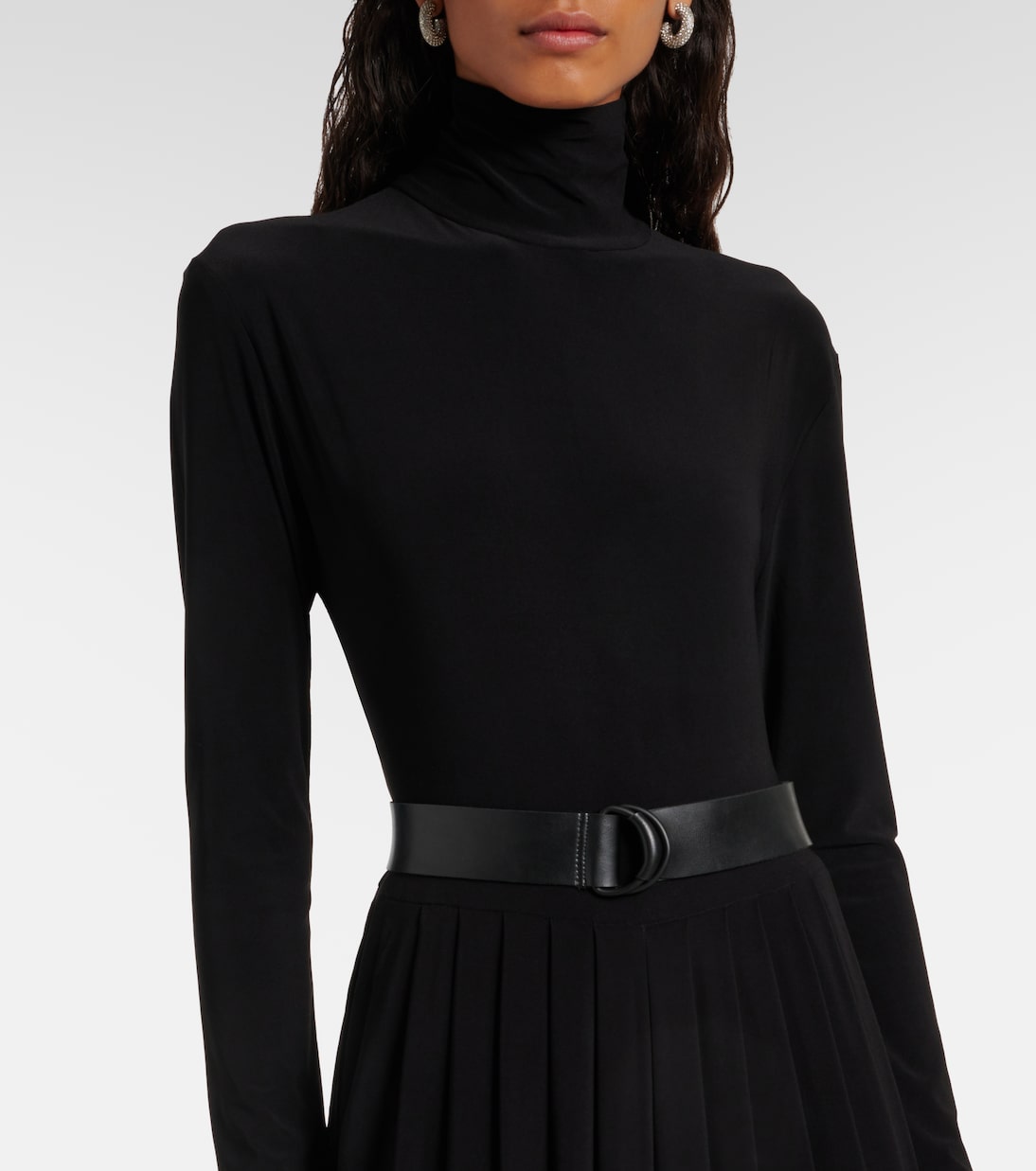 Draped turtleneck midi dress | Norma Kamali