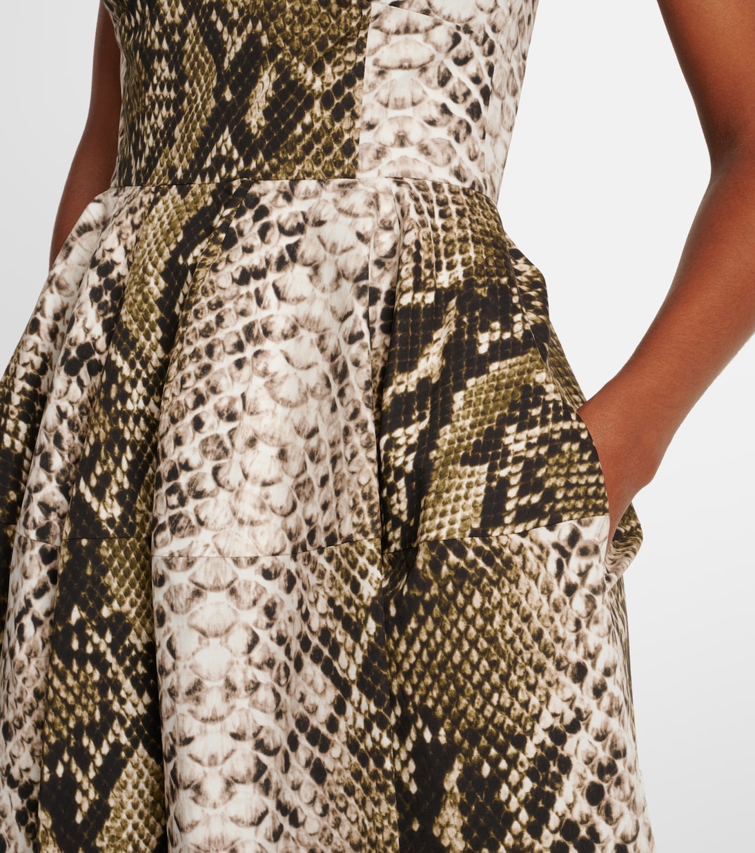 Abito lungo in popeline di misto cotone | Oscar de la Renta