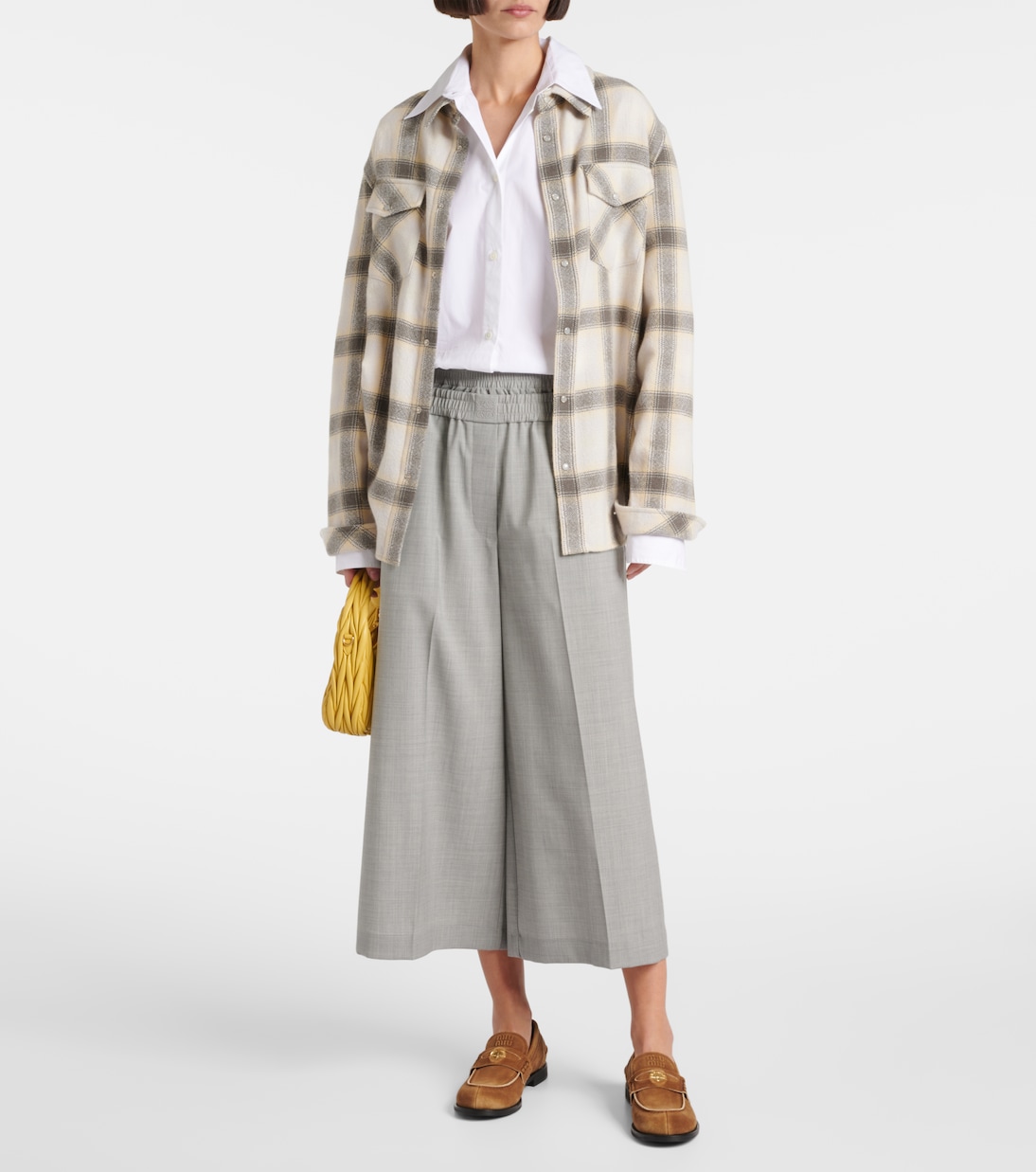 Chemise Moon en cachemire à carreaux | God's True Cashmere