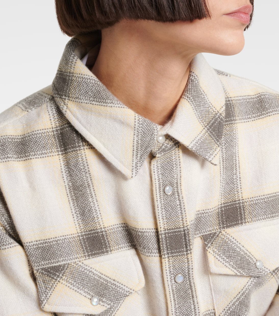 Chemise Moon en cachemire à carreaux | God's True Cashmere