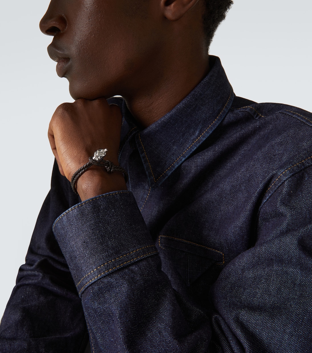 Armband Knot aus Leder mit Sterlingsilber | Bottega Veneta