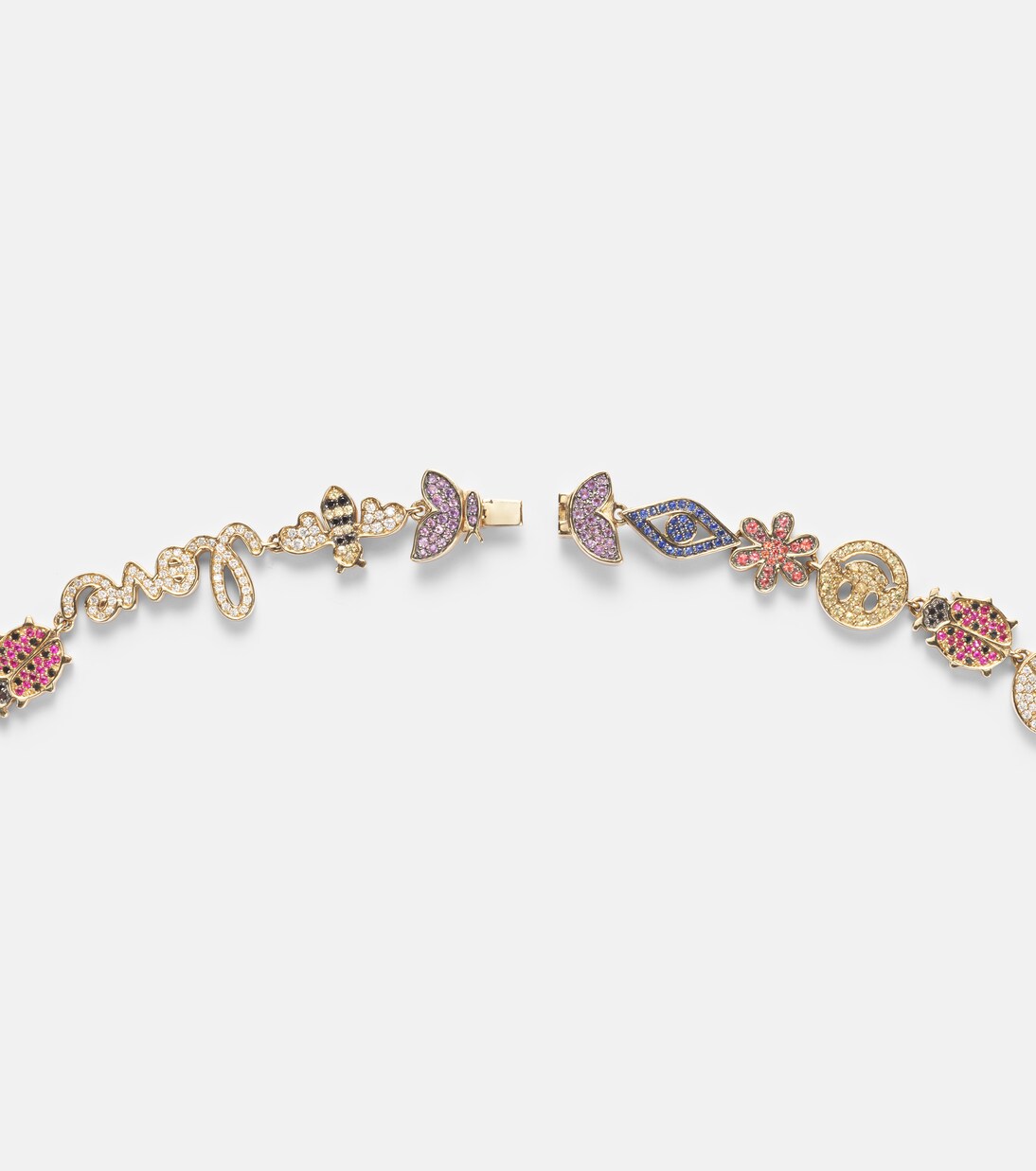 14kt gold charm necklace with diamonds | Sydney Evan