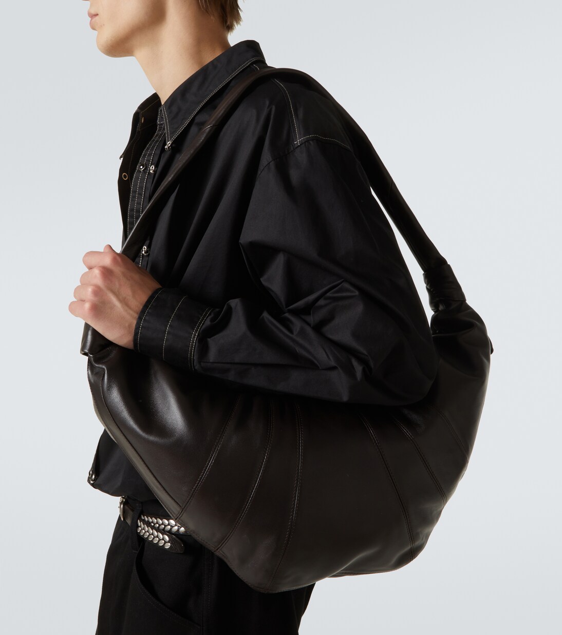 Croissant Large leather shoulder bag | Lemaire