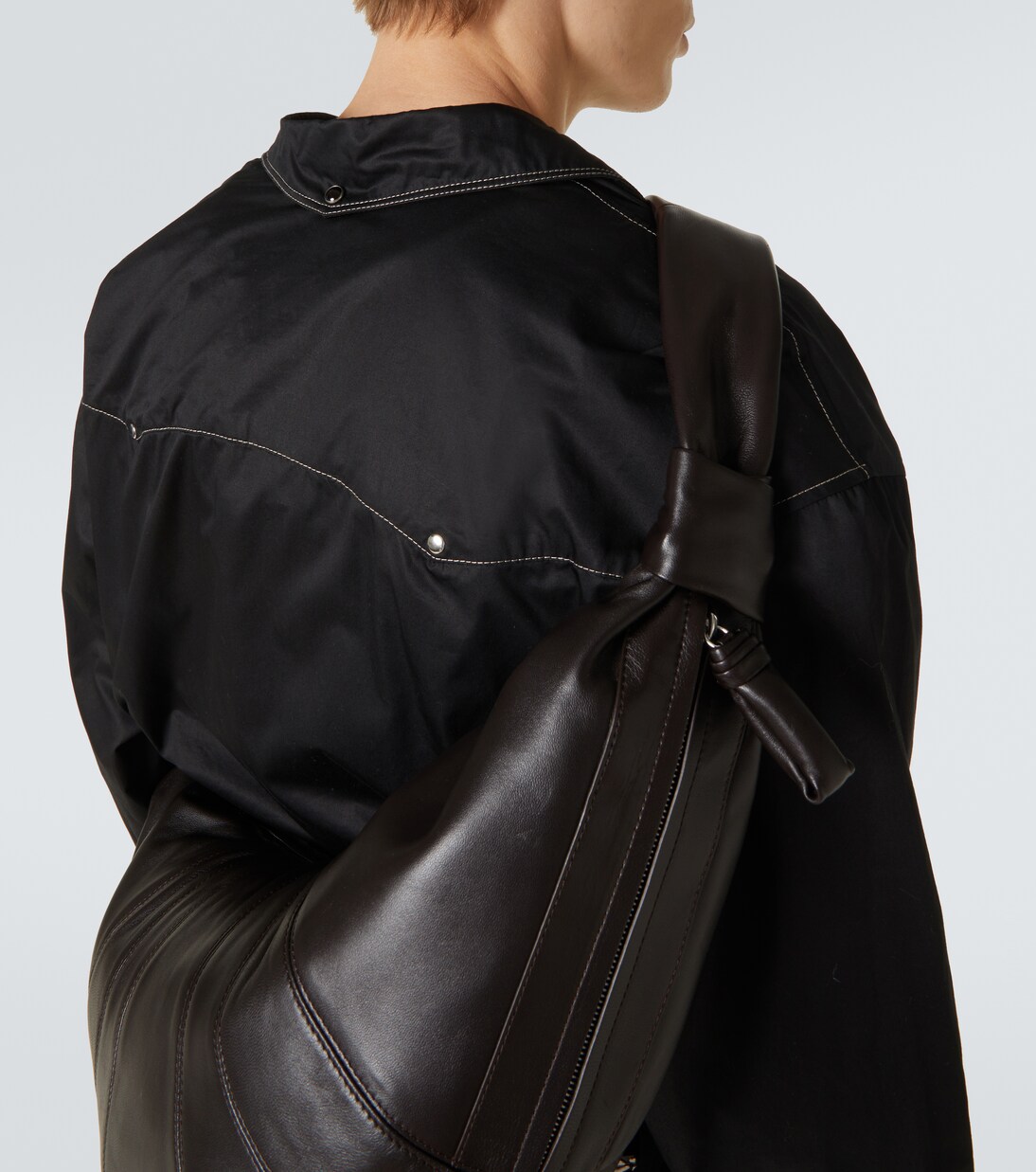 Croissant Large leather shoulder bag | Lemaire