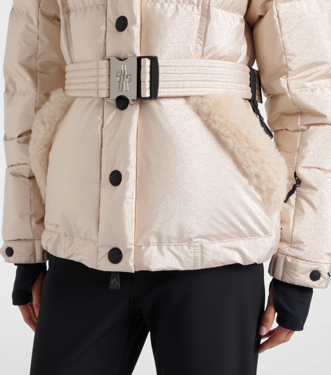 Mondim shearling-trimmed hooded down ski jacket | Moncler Grenoble