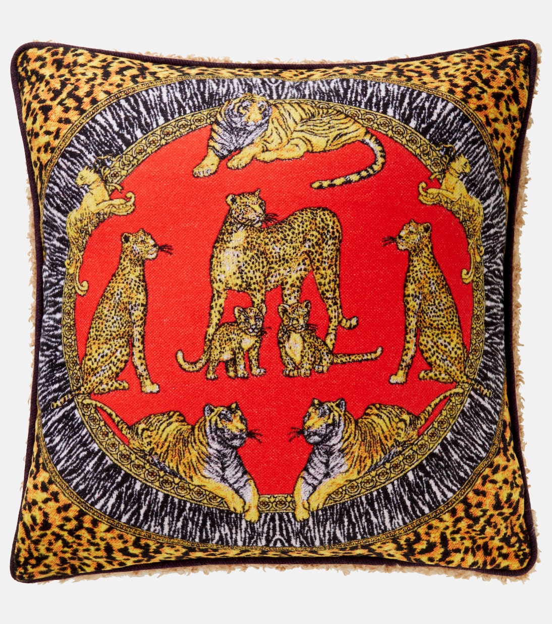 Wild Cats wool cushion  | Versace Home