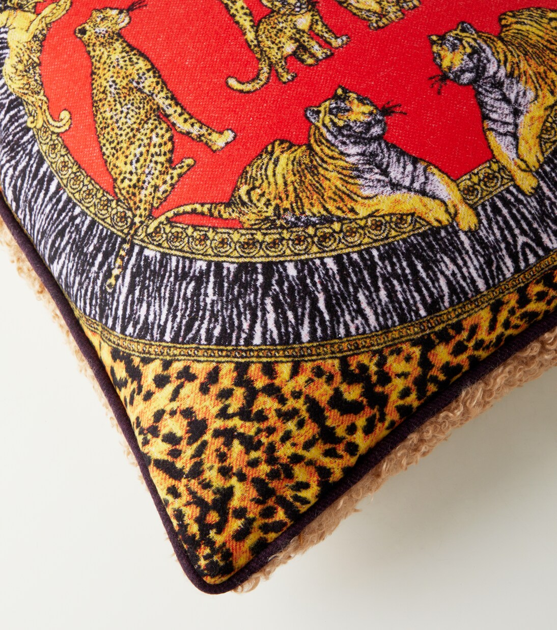 Wild Cats wool cushion  | Versace Home