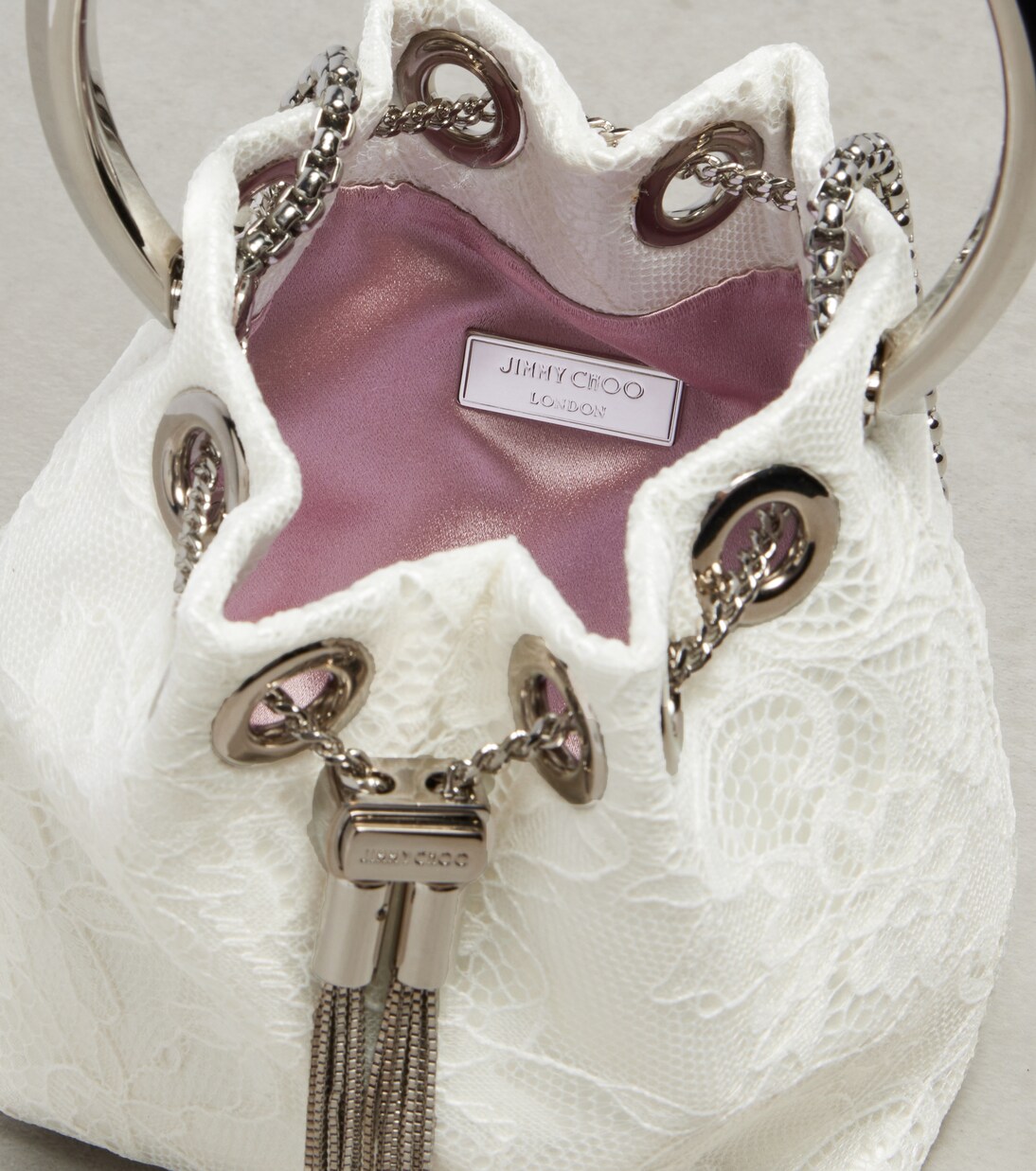 Bon Bon Micro lace bucket bag | Jimmy Choo