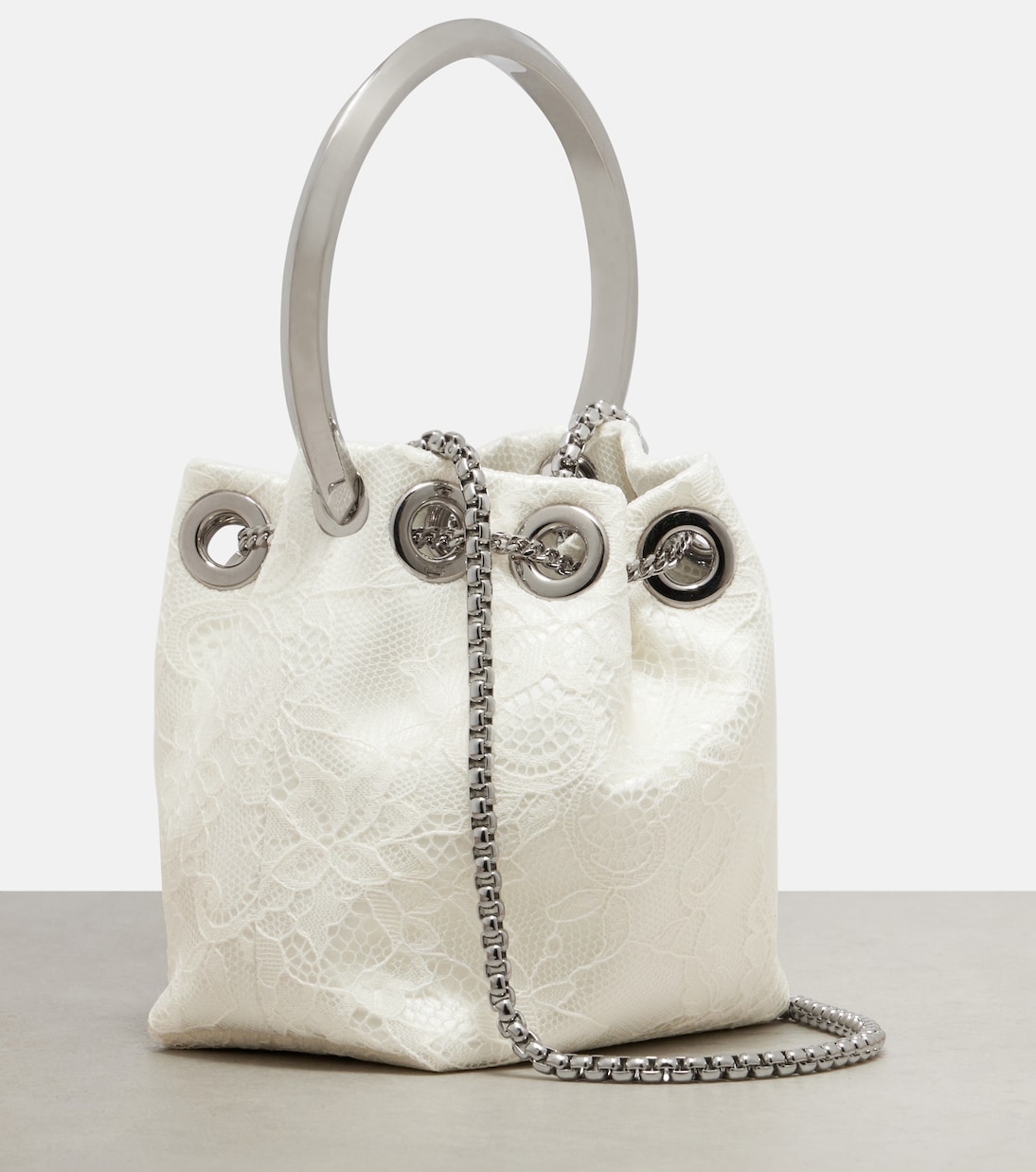 Bon Bon Micro lace bucket bag | Jimmy Choo