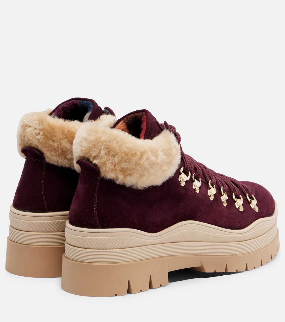 Arosa shearling-lined suede lace-up boots | Bogner