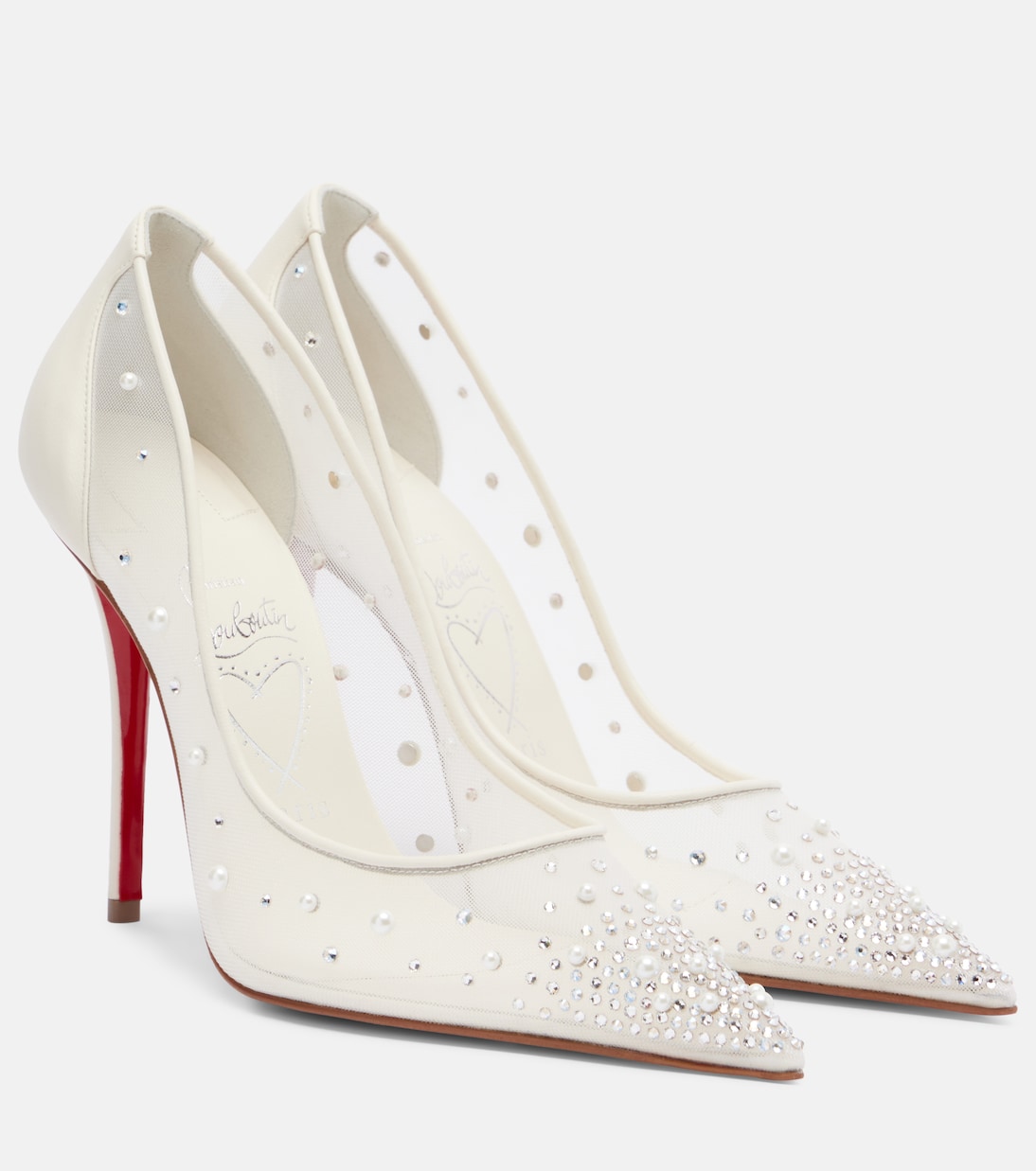 Escarpins Miss Z Degrastrass Perla 100 en résille | Christian Louboutin